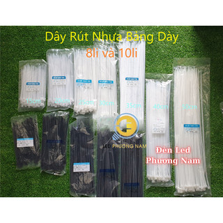 Dây Rút Bảng Dày 8Li - 10Li (Trắng - Đen) từ 15cm đến 60cm
