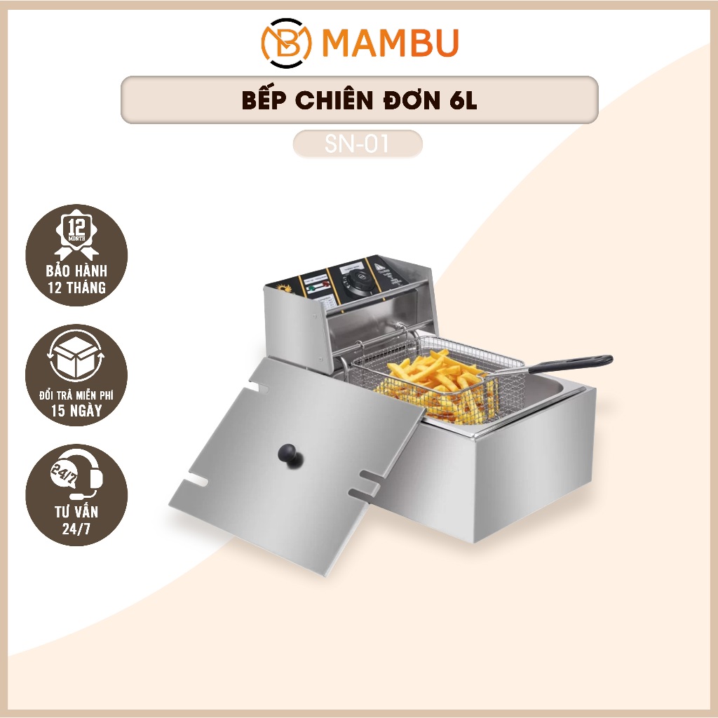 [Sỉ] Bếp chiên đơn - Chiên, rán thực phẩm - Nồi chiên công nghiệp