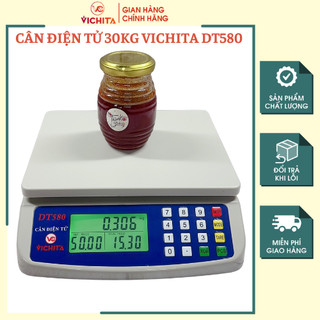  Cân điện tử 30Kg 1g VICHITA DT580 Cân tính tiền điện tử mini bán hàng thực phẩm nông sản trái cây 