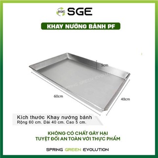 Combo Khay nướng bánh / Khay inox / khay nhôm nướng bánh SGE size 40x60cm khay đục lỗ, khay phẳng