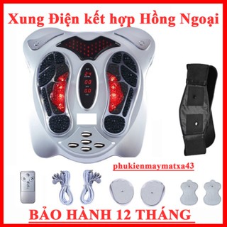 MÁY MASSAGE CHÂN XUNG ĐIỆN CHÂM CỨU KẾT HỢP HỒNG NGOẠI, LƯU THÔNG HUYỆT ĐẠO KÈM ĐAI GIẢM BÉO MẬP