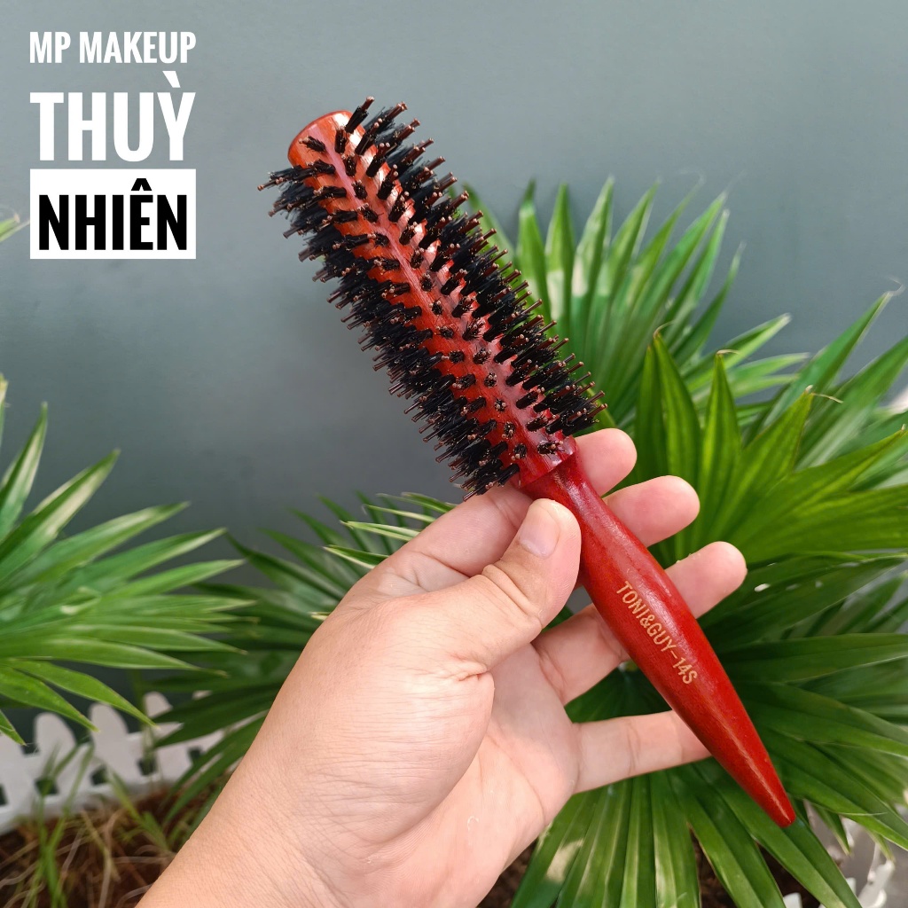 Lược tròn sấy tạo kiểu - cán gỗ phi 25