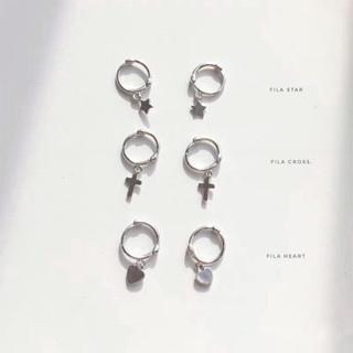 Khuyên tai bạc TLEE thánh giá, trái tim, sao, bi cá tính TLEE JEWELRY B0283