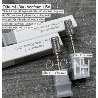 Đầu mài titan 3in1 ít bụi ,đầu mài phá, đầu mài mịn, mài móng bột, mài gel