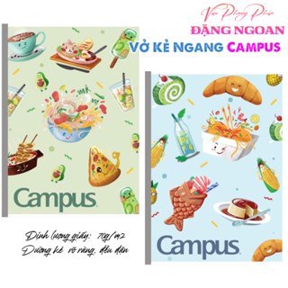  10 Quyển  Vở kẻ ngang CAMPUS FOOD B5 80-120 trang - Giấy ngoại nhập thiết kế trẻ trung bền đẹp 