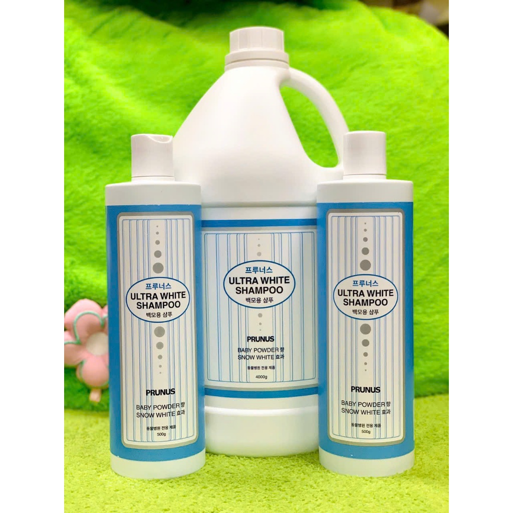 Sữa tắm dành cho chó mèo lông trắng Prunus Ultra White Shampoo 500ml