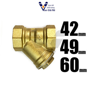 Van y lọc (lọc rác ống nước) đồng thau ren 42 49 60