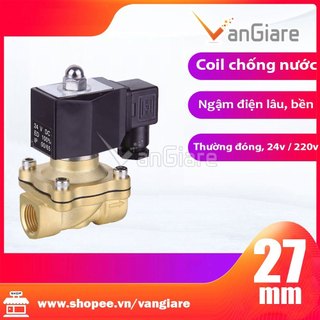 Van điện từ 27mm, coil đúc chống nước, ngậm điện lâu