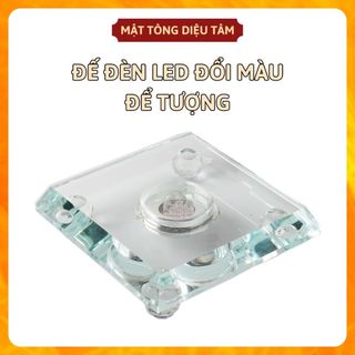 Đế đèn led pha lê đổi 7 màu làm sáng tượng trang trí 10cm 15cm
