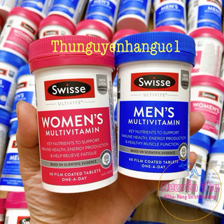 Vitamin tổng hợp nam- nữ Swisse Men’s,  swisse Women's Ultivite Multivitamin Úc 60 viên