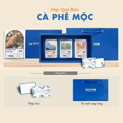 Hộp Quà Cà Phê Cầu Đất Dalat Farm - Arabica - Robusta - Phin