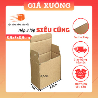 Hộp carton 8,5x5x8,5 nắp gài hai đầu combo 1 hộp