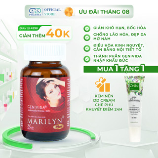 Viên Uống Bổ Sung Nội Tiết Tố Nữ Marilyn Plus Giúp Tăng Cường Sinh Lý Giảm Khô Hạn - Hộp 30 viên