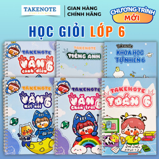 [COMBO 4 CUỐN] Sổ Takenote Lớp 6 Các Môn Toán, Văn, Anh và KHTN - Sổ Tay Kiến Thức Giúp Học Giỏi Lớp 6