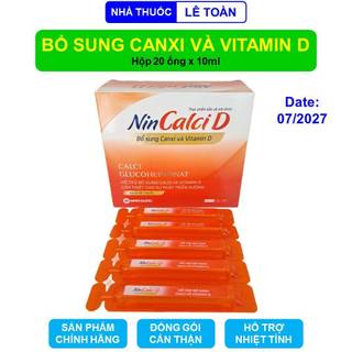 Siro Nin Calci D Nam Dược bổ sung canxi và vitamin D cho phụ nữ đang mang thai - Hộp 20 ống