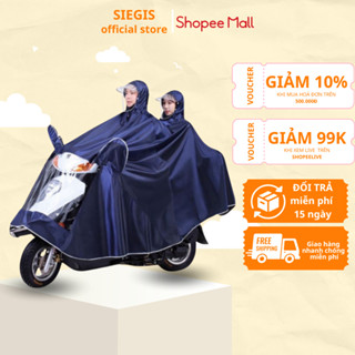 Áo Mưa Phản Quang Đi Xe Máy 1 Người Và 2 Người Che Phủ Toàn Thân, Kèm Kính Chắn Mưa Tiện Lợi ( Chính Hãng )
