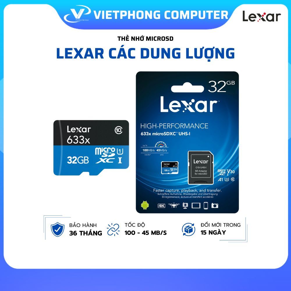 HỘP THẺ NHỚ MICRO SD LEXAR 32GB 64GB 128GB