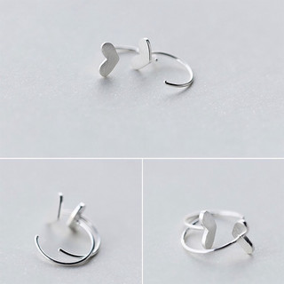 Khuyên tai bạc TLEE móc trái tim basic TLEE JEWELRY B0300