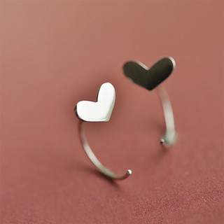 Khuyên tai bạc TLEE móc trái tim basic TLEE JEWELRY B0300