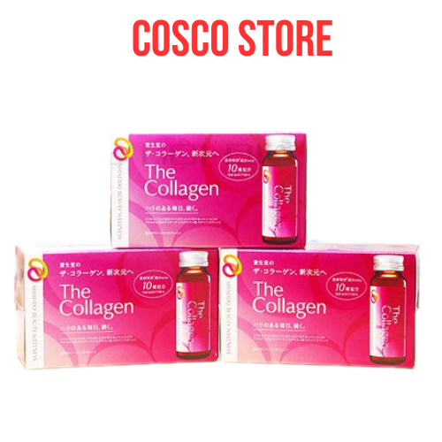 [Mẫu Mới] Nước uống đẹp da The Collagen Shiseido Nhật Bản hộp 10 chai x 50ml