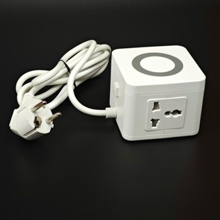 Ổ Cắm Điện Để Bàn 1200W Kéo Dài Kiêm Sạc Không Dây QI 5W và Cổng Sạc USB