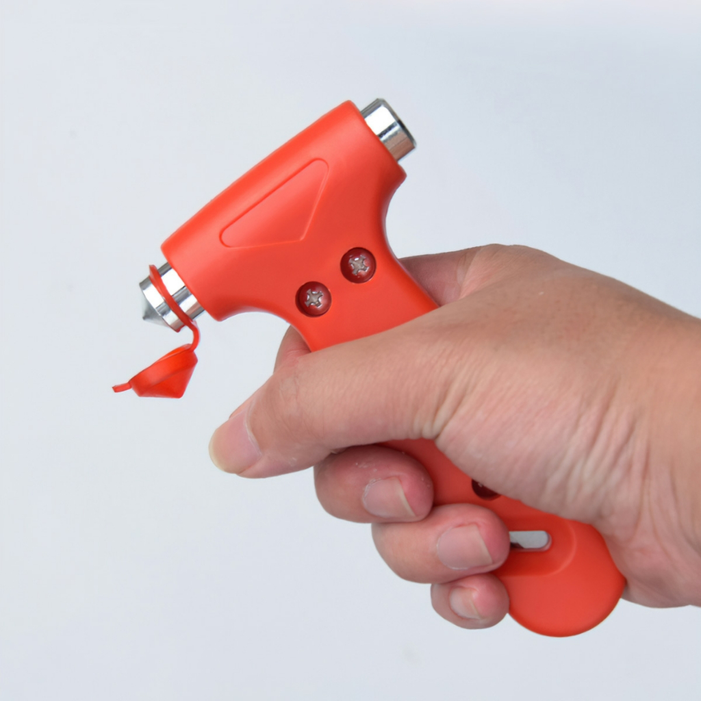 Búa an toàn ô tô hai trong một, búa thoát hiểm khẩn cấp ô tô, máy cắt cửa sổ, máy cắt dây an toàn, b