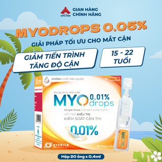 Tép Tra Mắt Vô Trùng MYODROPS 0,01% Giải Pháp Kiểm Soát Độ Cận Hộp 20 ống