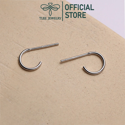 Khuyên tai bạc TLEE móc dáng tròn chốt thẳng basic bạc 925 cao cấp TLEE JEWELRY B0301