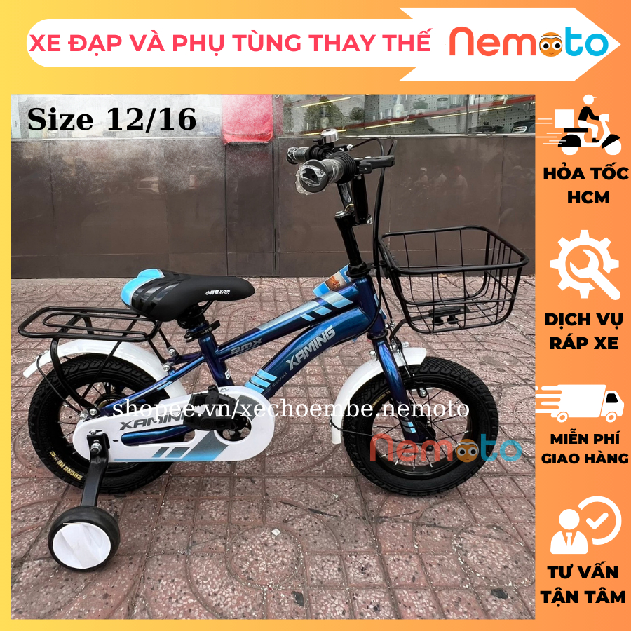 𝐇ỏ𝐚 𝐓ố𝐜 𝐇𝐂𝐌 - Xe Đạp Xaming Nam 2 Sườn Cho Bé 2 - 6 Tuổi - Kiểu Dáng Mới XM-D2