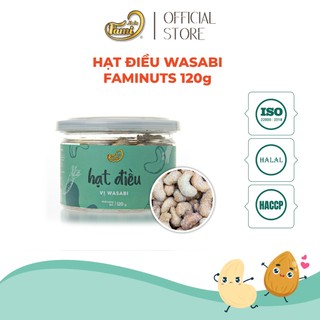 Hạt điều A Cồ vị wasabi Bình Phước Faminuts hũ 120 gr