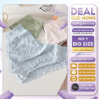 Quần lót nữ bigsize quyến rũ tới 120Kg - Cạp thấp cho bầu, vòng 2 lớn - Nội Y size lớn thun phối ren (Mã N27)