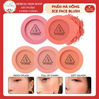 Phấn Má Hồng 3CE Face Blush Delectable Fools In Love Mono Pink Rose Beige Pure Cake - Bebeau