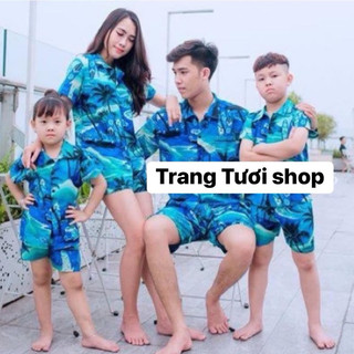 [GIẢm 10%] ĐỒ BỘ CÂY DỪA XANH ĐI BIỂN CHO NHÓM GIA ĐÌNHĐỦ SIZE NAM NỮ CHẤT VẢI MỀM MỊN TRANG TƯƠI SHOP