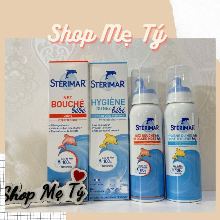   STÉRIMAR  Xịt muối biển xịt mũi cá heo nội địa Pháp Sterimar 100ml 2 màu Vàng Cam cho bé 0m+ 