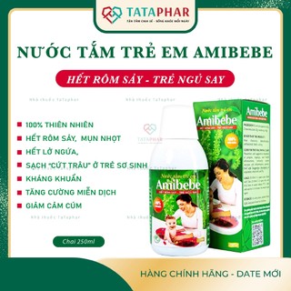 Nước tắm thảo dược Amibebe hết rôm sảy cho bé chai 250ml, 400ml. Hàng chính hãng