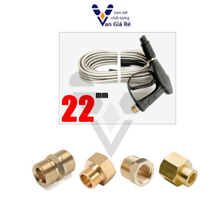 Đầu nối chuyển ren trong ren ngoài 22mm cho dây rửa xe, súng xịt sang ren 21mm, 13mm, 14mm