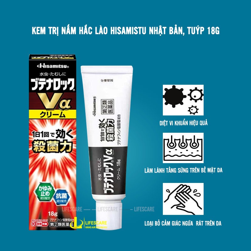 Kem bôi nấm hắc lào, hisamitsu số 1 Nhật Bản 18g