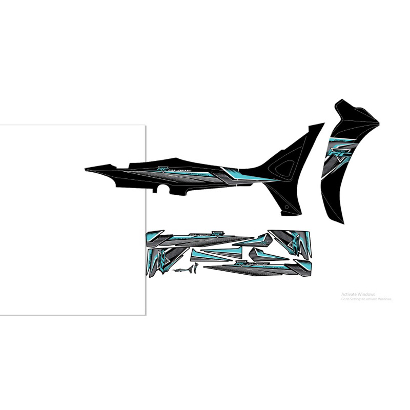 Tem rời Blade Rc v3 chế Si mới phối đen xanh lục bảo