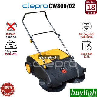 Máy quét rác không động cơ clepro cw800/02