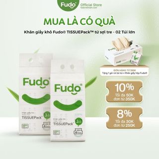 Khăn giấy khô Fudo® TISSUEPack™ từ sợi tre - 02 Túi lớn