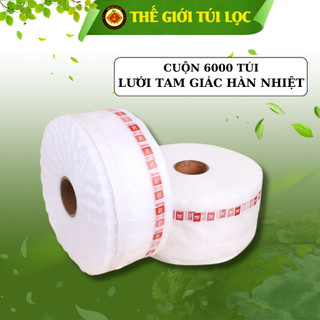 Cuộn 6000 túi lọc trà bằng lưới tam giác có dây nhúng PHUKIENTUILOC, hàn miệng túi, nhiều kích thước