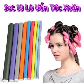 Set 10 Lô Uốn Tóc Xoăn Linh Hoạt Bằng Xốp Mềm , Dùng để uốn tóc.Tiên Lợi.