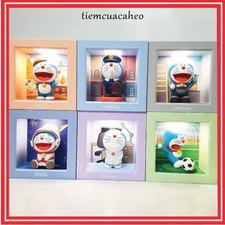 Đèn ngủ trang trí Doraemon sạc, cảm biến mô hình nhân vật Doremon cảnh sát, phi hành gia, kĩ sư, cầu thủ, họa sĩ, bác sĩ