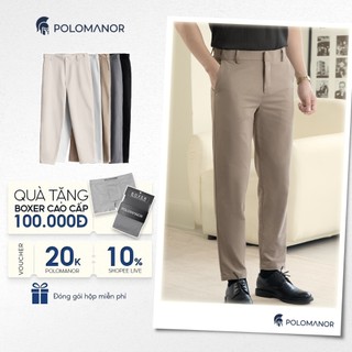 Quần dài nam sd kaki gân hàn quốc chuẩn form tôn dáng sang trọng - polomanor