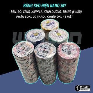 Băng keo điện nano tô nga dũng 20y đủ màu - lẻ 1 cuộn