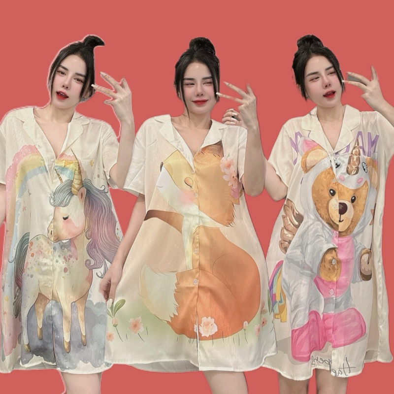 LỤA SATIN TƠ TẰM- ĐẦM LỤA 3D MẶC NHÀ CỔ BẺ VÁY LỤA MÁT FREESIZE