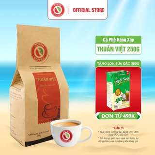 Cà phê bột pha phin blend Robusta & Arabica - Thuần Việt Copen Coffee Gói 250G - Đắng đậm, hương thơm nồng, hậu vị sâu