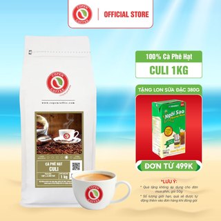 Cà phê hạt Culi nguyên chất rang mộc - Copen Coffee Gói 1KG- dành cho pha phin hương vị đắng đậm, thơm nồng, hậu vị sâu