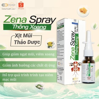 Thông xoang xịt mũi thảo dược Zena Spray Giảm ngạt mũi, viêm xoang.