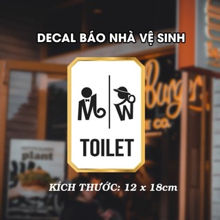 Decal Biển Báo Nhà Vệ Sinh Decal Bảng Toilet, WC - Sticker Decor Nhà Vệ Sinh Dán Kính, Tường, Gạch Men, Gỗ Lá Tre Shop